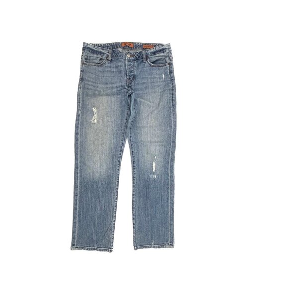 Seven7 Distressed Boyfriend Women's size 30 Medium Wash Blue Denim jeans - Picture 1 of 4